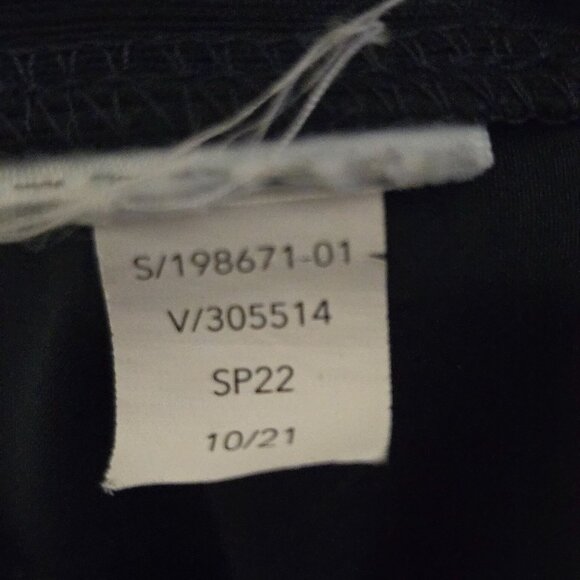 Athleta Navy Double Waist Band High Rise Wide Leg Pants Pockets Size 12 - Picture 6 of 6